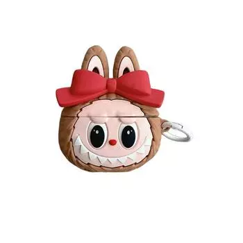 Чехол для наушников Labubu, беспроводной Bluetooth-чехол для наушников для Apple Airpods 1 2 3 4 Pro 2, милый бантик, мягкий силиконовый чехол с брелоком Airpods 4