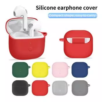 Чехол для наушников Мягкий противоударный силиконовый чехол для беспроводной Bluetooth-совместимой гарнитуры с защелкой и крючками темно-зеленого