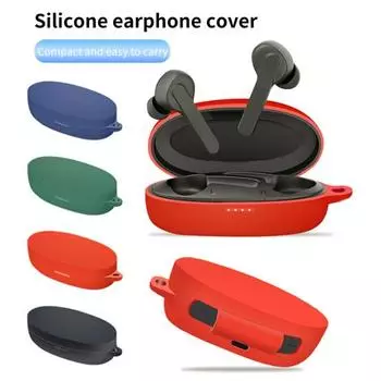 Чехол для наушников, мягкий силиконовый анти-потерянный Bluetooth-совместимый защитный чехол для гарнитуры, крючки-защелки красный