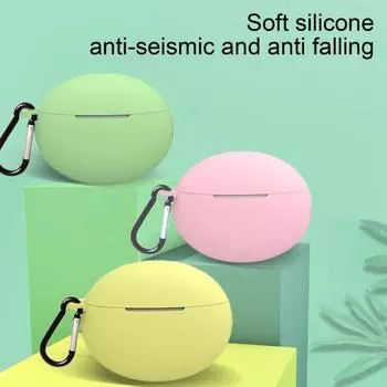 Чехол для наушников Мягкий силиконовый беспроводной Bluetooth-совместимый защитный чехол с крючками-защелками для наушников армия зеленый