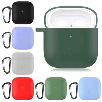 Чехол для наушников, противоударные Bluetooth-совместимые наушники, мягкий силиконовый чехол с карабином для Redmi Buds 3 светло-фиолетовый