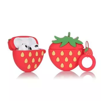 Чехол для наушников с милым мультяшным принтом 3D Strawberry для Airpods 3 2021, ударопрочный силиконовый мягкий чехол для зарядки Airpods 1 2 Pro airpods 1/2