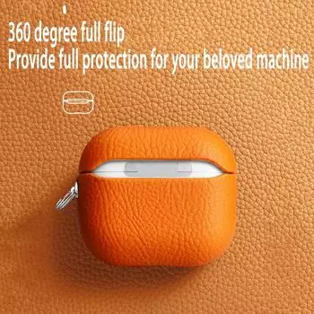 Чехол для наушников с текстурой личи, чехол для Apple Airpods 3 Pro2 Pro, зарядное устройство для наушников, одноцветный противоударный чехол Airpods Pro чёрный