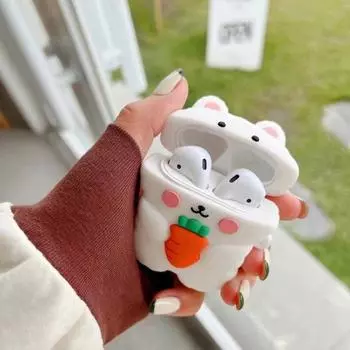 Чехол для наушников с животным дизайном, противоударный, устойчивый к падениям, с мультяшным кроликом, Bluetooth-совместимый силиконовый чехол для наушников для AirPods 3