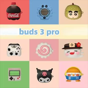 Чехол для наушников Samsung Galaxy Buds 3 и Buds 3 Pro (2024),Популярный милый забавный креативный дизайн силиконовый чехол для наушников с крючком Samsung buds 3