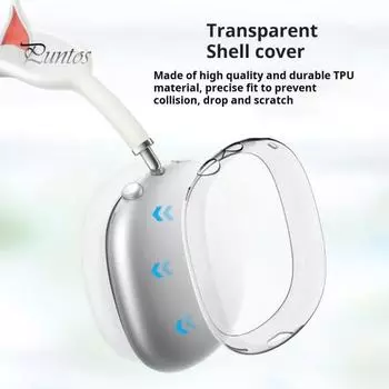 Чехол для наушников, защитный чехол для оголовья, защита на 360 градусов, ударопрочный, простой в установке защитный чехол для наушников AirPods Max чёрный