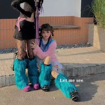 Чехол для ног Spice Girl на Хэллоуин, чехол для носков Millennium Y2K, длинный мохнатый чехол для ног, теплый чехол для ног из искусственного меха 15cm озеро синий