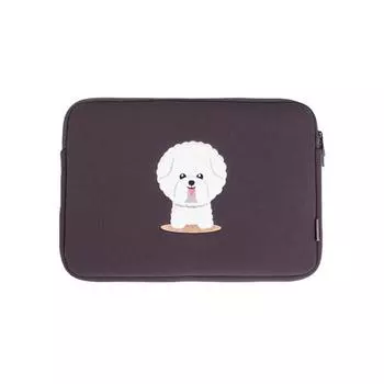 Чехол для ноутбука Intzone Dog Character INTC-340X, угольно-черный бишон