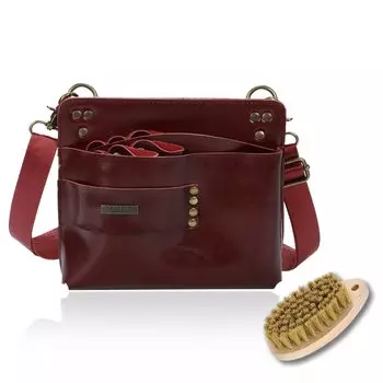 Чехол для ножниц KONGPEN из натуральной кожи с 7 квадратными кистями для флористики, ножницами, формой, парикмахерскими, (Красное вино) вино красного