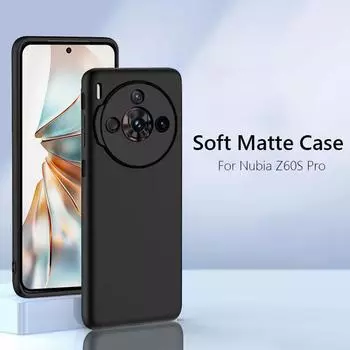 Чехол для Nubia Z60S Pro, матовая мягкая силиконовая задняя крышка для ZTE Nubia Z60S Pro Z60SPro 5G, чехол для телефона For Nubia Z60S Pro чёрный
