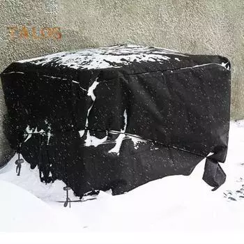 Чехол для обогревателя бассейна 600D Oxford Cloth, чехол для теплового насоса с завязкой, водонепроницаемый чехол для обогревателя бассейна с отверстием для шланга, застежкой-липучкой для зимы чёрный