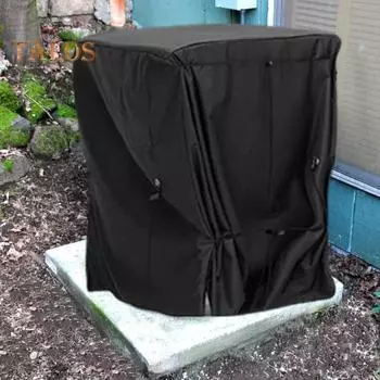 Чехол для обогревателя бассейна, чехол для зимнего оборудования для бассейна с регулируемым шнурком, прочный на разрыв, защитный экран для обогревателя бассейна, для наружных блоков бассейна чёрный