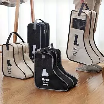 Чехол для обуви от пыли, сетчатый, прозрачный, влагостойкий и устойчивый к плесени, сумка для хранения обуви и ботинок, портативный пылезащитный органайзер, защитная сумка S чёрный