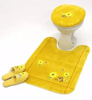 Чехол для обычного сиденья унитаза My Neighbor Totoro Flower Bus Stop, длинный коврик для унитаза, набор тапочек с несколькими крышками, 3 предмета жёлтый