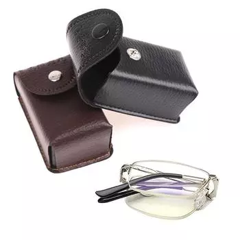 Чехол для очков для чтения Мягкий чехол для очков для чтения Складная защитная кожаная сумка коричневый