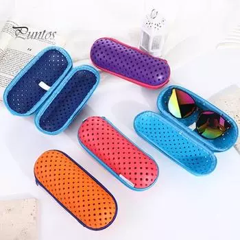 Чехол для очков для плавания с застежкой-молнией Легкие защитные чехлы для очков Вентилируемый дизайн Коробка для очков для хранения снаряжения для плавания темно-синий