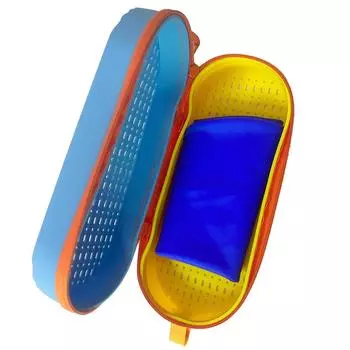 Чехол для очков для плавания Силиконовый чехол для очков для плавания с зажимом и дренажными отверстиями Защитная коробка для очков для плавания Портативные принадлежности для плавания 1pc синий