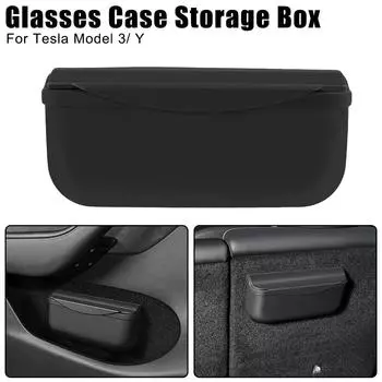 Чехол для очков с липким сиденьем, щелевой боковой мусорной корзиной для Tesla Model 3 Model Y, ящик для хранения, автомобильные аксессуары для интерьера, силиконовый держатель для солнцезащитных очков, автомобильный Стайлинг