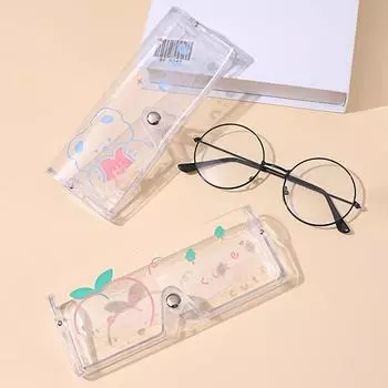 Чехол для очков с рисунком в виде буквы, прозрачный чехол для очков из ПВХ, защитный чехол для очков A-random color