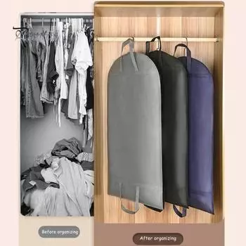 Чехол для одежды, чехол от пыли, застежка-молния, влагостойкий, складной, для организации гардероба, многоцелевой чехол для костюма 1pc серый