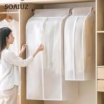 Чехол для одежды, висящий на полностью закрытом шкафу, трехмерный прозрачный чехол, вешалка для одежды, пылезащитный мешок для дома белый