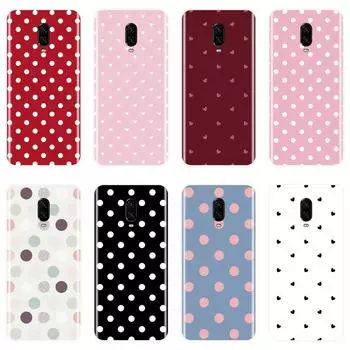 Чехол для One Plus 6 6T 5 5T 3 3T Polka Dot Heart Love Pink Black Мягкий силиконовый чехол для OnePlus 6 6T 5 5T 3 3T Чехол для телефона OnePlus 3