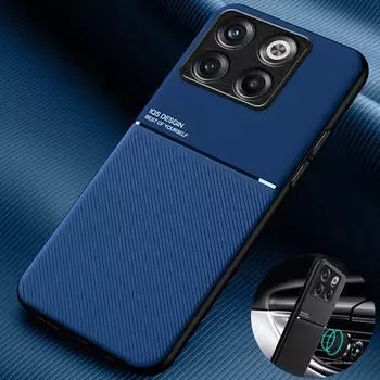 Чехол для OnePlus 10T 5G, автомобильный магнитный держатель, броня, задняя крышка для One Plus 10 T Oneplus10T, мягкие кожаные чехлы для телефонов, чехол for Oneplus 10T чёрный