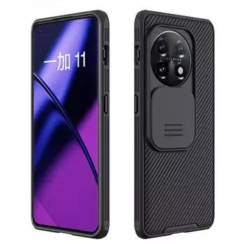 Чехол для OnePlus 11 11R / 10 Pro / 10T Улучшенные противоударные чехлы премиум-класса для телефонов со сдвижной крышкой для камеры for OnePlus 10T чёрный