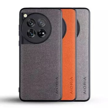 Чехол для Oneplus 12 11 10 9 8 Pro 10T 8T 11R 9R 9RT 5G, роскошный текстильный кожаный чехол для телефона, чехол для oneplus 12R, чехол for Oneplus 12 чёрный