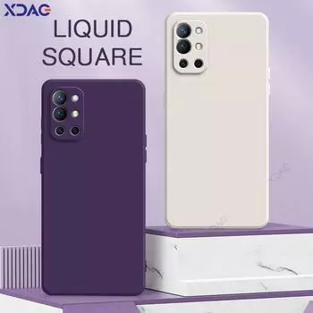 Чехол для OnePlus 9R 5G Роскошный квадратный жидкий силиконовый чехол для телефона One Plus OnePlus9R OnePlus9 9 R Мягкие двухслойные сумки OnePlus 9R