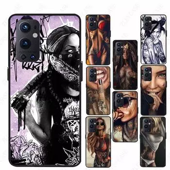 Чехол для OnePlus Nord N10 N100 CE 5G, сексуальные чехлы с рукавами для девочек с татуировкой для One Plus 6, 5T, 6T, 7T, 8T, 8PRO 9PRO, чехол для телефона Oneplus 5T