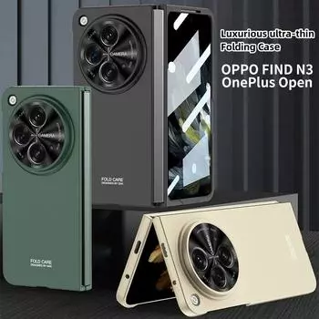 Чехол для Oneplus Open OPPO Find N3 Cover Роскошный складной ультратонкий ПК HD-пленочный чехол для телефона One Plus Open OPPON3 Bumper Oneplus Open золотой
