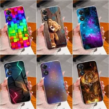 Чехол для OPPO A15 A17 A54 A58 A78 A96 A33 A36 A76 A94, модный узор звездного неба, мягкий силиконовый чехол из ТПУ, прозрачный противоударный матовый чехол для бампера OPPO OPPO A1 5G