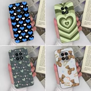 Чехол для Oppo A3 A40 A60 Note 60 Realme 12 C63 V60 прозрачный TPU силиконовый чехол Love Heart милый медведь высокое качество защитный чехол для OPPO противоскользящий чехол Realme C63 5G