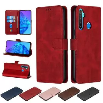 Чехол для OPPO A53S с классическим рисунком теленка, однотонный кожаный кошелек, магнитный флип-держатель для карт, чехол для телефона для VIVO Y20S Nokia 7.3 MOTO Sony