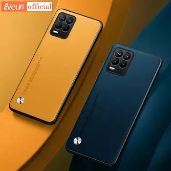 Чехол для OPPO A54 4G K9X Coque Роскошный чехол из искусственной кожи для Realme 8 Pro Narzo 30 5G Матовый силиконовый чехол для телефона с полной защитой For Realme 8 4G оранжевый