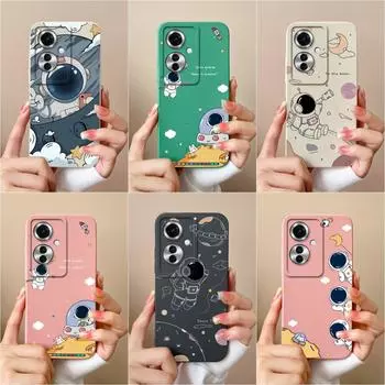 Чехол для OPPO A60 A59 Realme C65 12x Reno11 Pro, чехол для телефона с милым астронавтом-пилотом, противоударный, мягкий жидкий силикон, популярный чехол-бампер для OPPO Oppo Reno11 5G