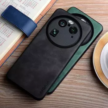 Чехол для Oppo Find X6 Pro, прочный, шелковистый, устойчивый к отпечаткам пальцев кожаный чехол для Find X6 Pro, чехол Funda Capa Find X6 светло-серый