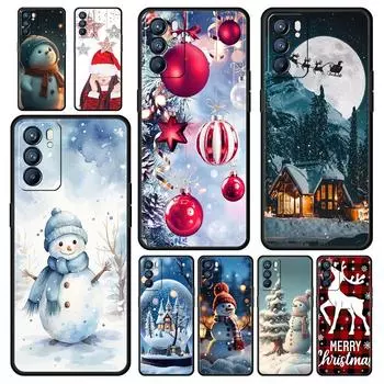 Чехол для Oppo Find X6 Pro X5 A54 A53 A52 A9 A15 A95 A17 A76 A74 A57 A31 Reno8 Reno7 Reno6 Pro 5G чехол с рождественской графикой Oppo Reno6 5G