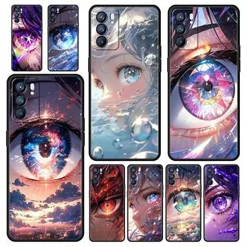 Чехол для Oppo Find X6 Pro X5 A54 A53 A52 A9 A15 A95 A17 A16 A76 A74 A57 A31 Reno8 Reno7 Reno6 Pro 5G Чехол с рисунком в виде милых глаз Oppo A31