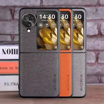 Чехол для Oppo Find X6 X5 X3 Pro N N3 N2 флип-чехол Роскошный текстильный кожаный мягкий жесткий чехол для телефона чехол для oppo find n3 флип-чехол Find X6 Pro чёрный