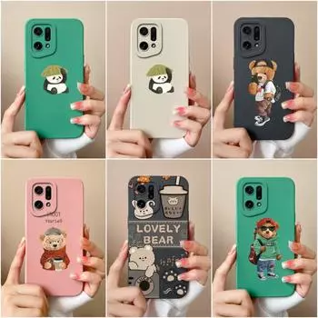 Чехол для OPPO K9X K3 K5 K10 Pro K7 Narzo 30 50i 50A, чехол с милым медведем, защитная жидкость, матовый мягкий силикон, высококачественные чехлы для телефонов для бампера OPPO OPPO K3