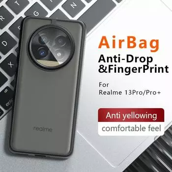 Чехол для Oppo Realme 13 Pro Plus 13pro Luxury Armor Matte Clear PC + силиконовый чехол для телефона Realme13 4G 13 Pro+ Акриловый тонкий противоударный бампер Realme 13 Pro чёрный