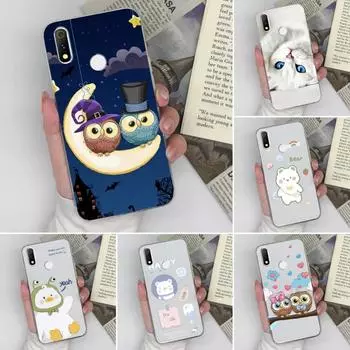 Чехол для Oppo Realme 3 5 5i 6 6i 7 8 9 Pro X X2 V3 V5 X7 с милым рисунком совы из мультфильма, мягкий тонкий прозрачный силиконовый противоскользящий чехол для задней крышки корпуса Oppo Realme 3