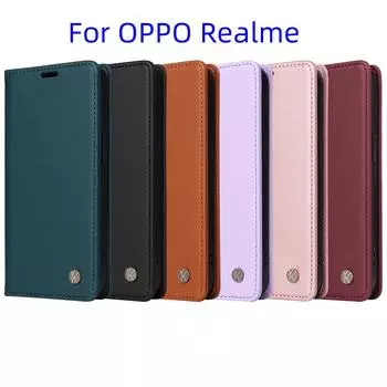 Чехол для Oppo Realme, для Oppo A9 (2020),A5 (2020),F17, F19 Pro, A98, Realme 8i, Realme C15... Кошелек из искусственной кожи с откидной подставкой и подставкой для телефона Кожаный чехол с картой Oppo A1 Pro чёрный