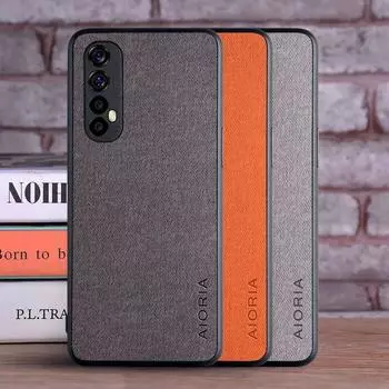 Чехол для OPPO Realme Narzo 30 30A 5G 20, роскошный текстильный кожаный мягкий жесткий чехол для телефона для OPPO Realme 30, чехол Funda Realme Narzo 30 4G чёрный