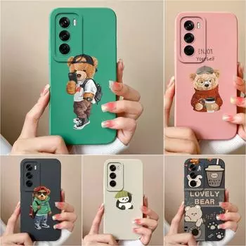 Чехол для Oppo Realme Reno12 Pro F 5G Realme C63 C61 Narzo N63 4G чехол для телефона жидкий силикон милый медведь бамперы супер ударопрочный корпус оболочка для OPPO Oppo Reno12 5G