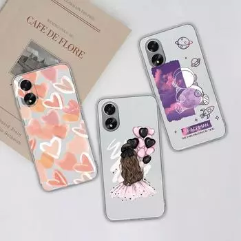 Чехол для OPPO Reno10 Pro A38 A79 A98 Realme 10 11 Narzo N53, милый модный чехол-космонавт для девочек, прозрачный мягкий силиконовый матовый чехол из ТПУ для бампера OPPO Oppo A2 5G