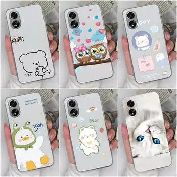 Чехол для OPPO Reno10 Pro A38 A79 A98 Realme 11 Pro + Cute Cat Owl Защитные сумки для телефонов Прозрачный матовый мягкий силиконовый чехол для бампера OPPO Oppo A2 5G