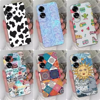 Чехол для OPPO Reno12 Pro 5G Realme C63 C61 A59 A60 4G задняя крышка с красочным узором, высококачественная защитная пленка для экрана, силиконовый мягкий чехол из ТПУ для телефона OPPO Oppo A60 4G